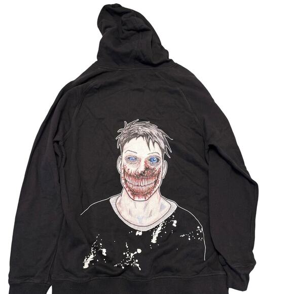 Bad Blando Hoodie XL Horror Face Back Fit Graphic Face Black Streetwear Twitch - Picture 1 of 4